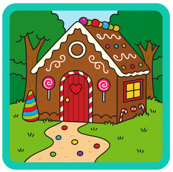 gingerbread house in the woods